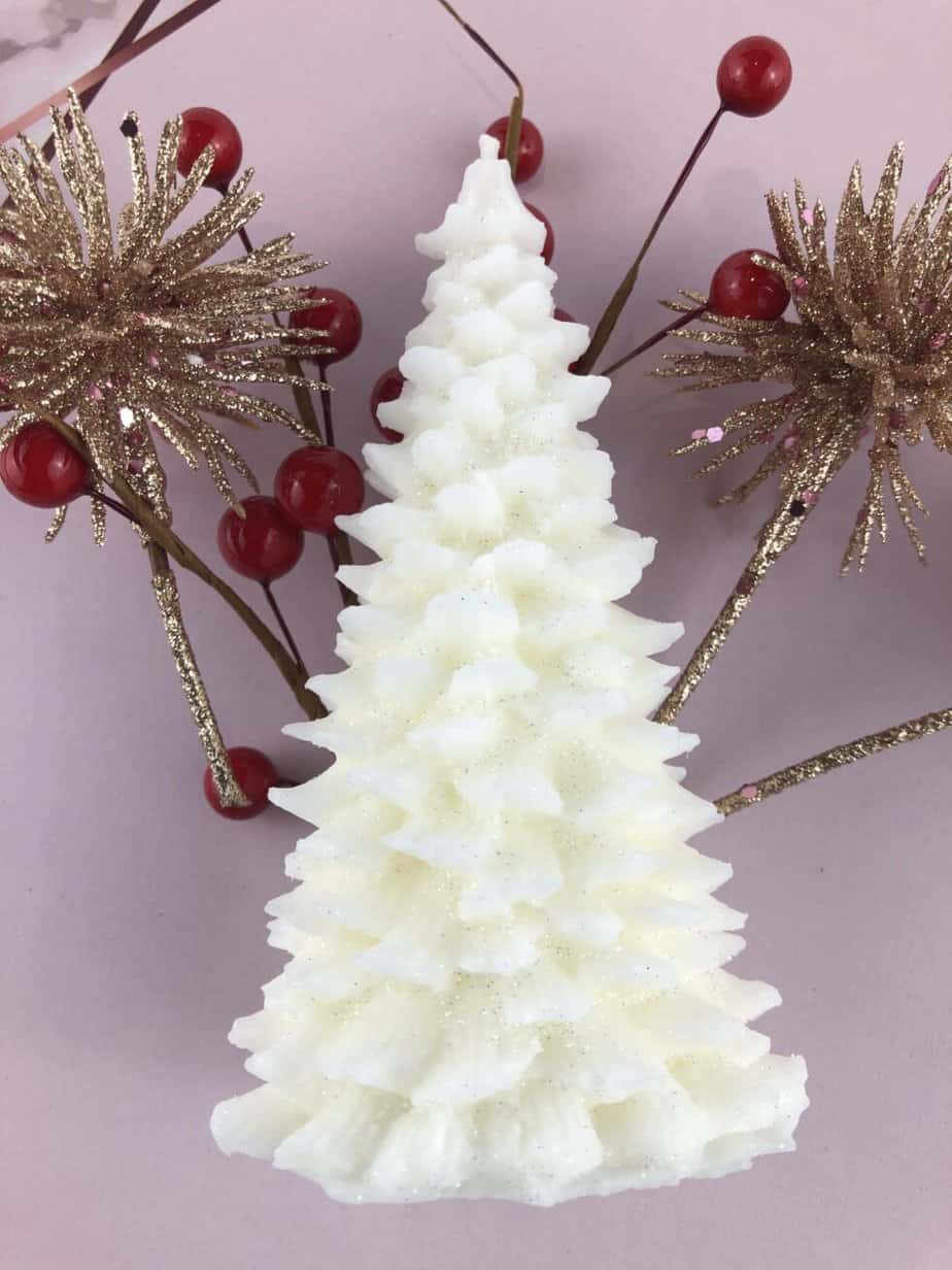Soy candle Christmas tree white