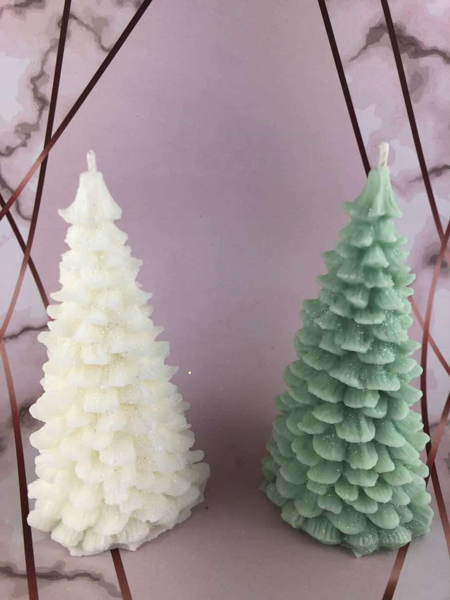 White and green Christmas trees
