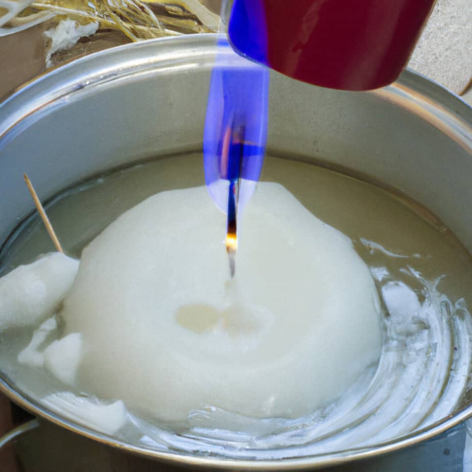 melting soy candle wax