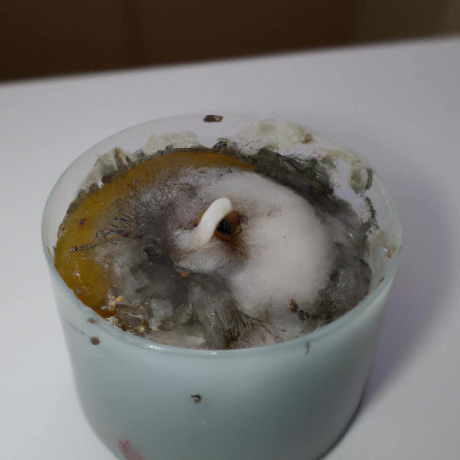 Moldy wax candle