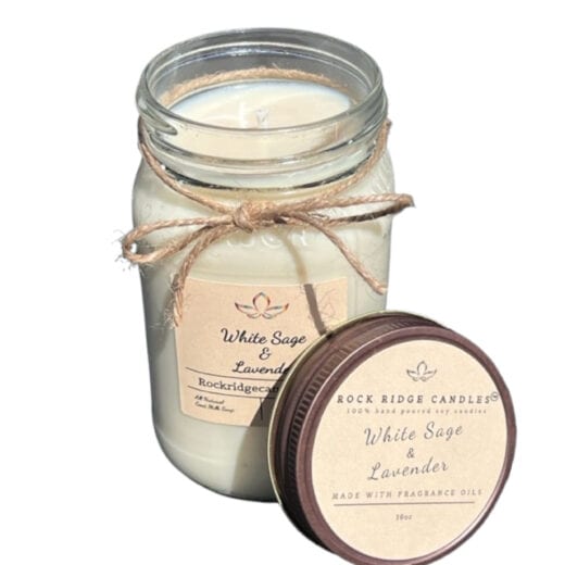 White Sage and Lavender soy wax candle