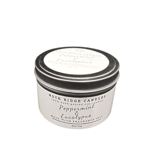 Peppermint and Eucalyptus 8 ounce soy wax candle